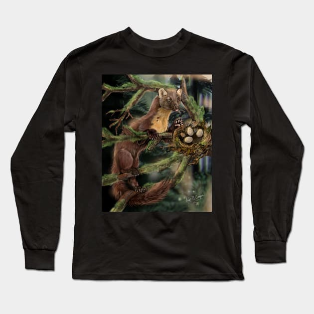 European Pine Marten Blep Long Sleeve T-Shirt by Shadowind